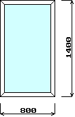 Окно 800х1400 глухое