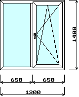 Окно 1300х1400