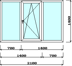 Окно 2100х1400